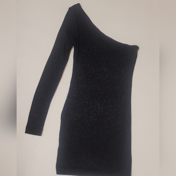 Guess by Marciano - Women’s Long One Sleeve Dress - Sparkly Black - Size XS - Picture 3 of 7